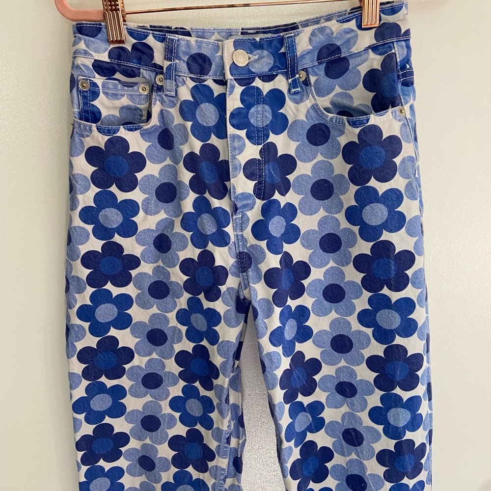 Zara floral boot cut flower pants